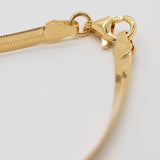 [ 925 Sterling silver ] Flat Snake Chain Silver Bracelet