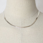 [ 925 Sterling silver ] Flat Snake Chain Silver Necklace