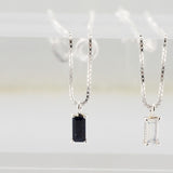 [ 925 Sterling silver ] Black Stone Baguette Silver Bracelet