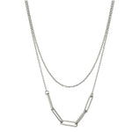 [ 925 Sterling silver ] Two Layer Clip Pendant Silver Necklace