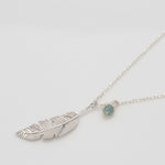 [ 925 Sterling silver ] Leaf Cubic Silver Necklace