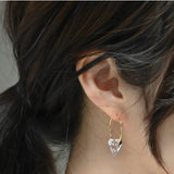 [ 925 Sterling silver ] Crystal Heart Silver Earring