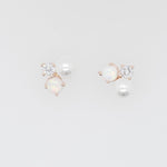 [ 925 Sterling silver ] Opal Pearl Cubic Silver Earring