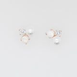 [ 925 Sterling silver ] Opal Pearl Cubic Silver Earring