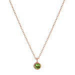 [ 925 Sterling silver ]  Peridot Stone Pendant Silver Necklace