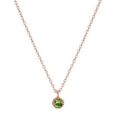 [ 925 Sterling silver ]  Peridot Stone Pendant Silver Necklace