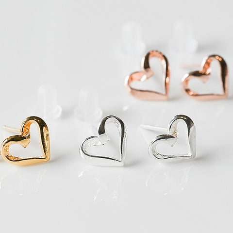 [ 925 Sterling silver ] Heart Stud Silver Earring