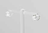 [ 925 Sterling silver ] Natural Rainbow Moonstone One-Touch Silver Earring-Silver