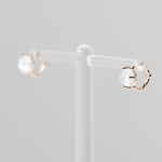 [ 925 Sterling silver ] Natural Rainbow Moonstone One-Touch Silver Earring-Pink