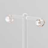 [ 925 Sterling silver ] Natural Rainbow Moonstone One-Touch Silver Earring-Pink