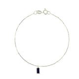 [ 925 Sterling silver ] Black Stone Baguette Silver Bracelet