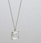 [ 925 Sterling silver ] Big Square  Pendant Silver Necklace