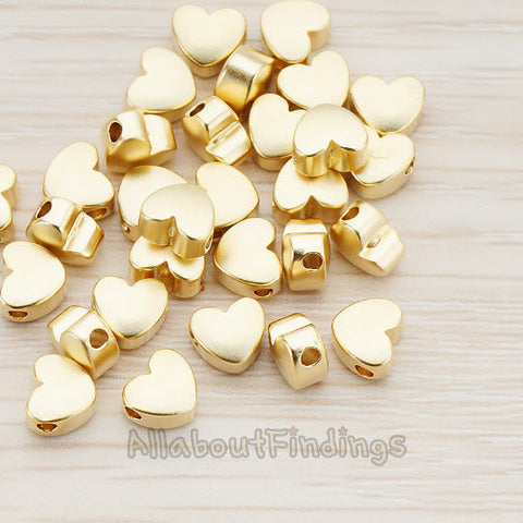 BD.005 // Rounded Heart Matal Bead, 4Pc