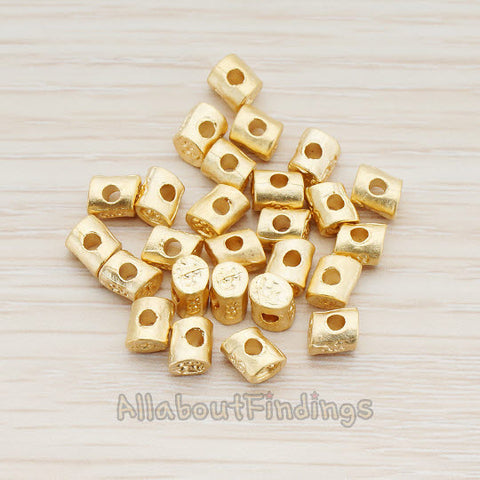 BD.007 // Oriental Cylindrical Matal Bead, 4Pc