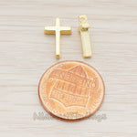 BD.013 //  Mini Cross Metal Bead Pendant, 2 Pc