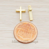 BD.013 //  Mini Cross Metal Bead Pendant, 2 Pc