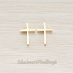 BD.016-02 // Cross Metal Bead Pendant, 2 Pc