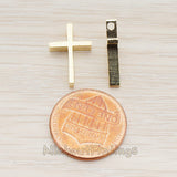 BD.016-02 // Cross Metal Bead Pendant, 2 Pc