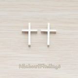 BD.016-02 // Cross Metal Bead Pendant, 2 Pc