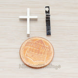 BD.016-02 // Cross Metal Bead Pendant, 2 Pc