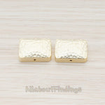 BD.025-02 // Hammered Square Metal Bead, 2 Pc