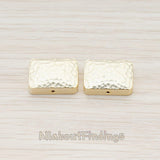 BD.025-02 // Hammered Square Metal Bead, 2 Pc