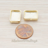 BD.025-02 // Hammered Square Metal Bead, 2 Pc