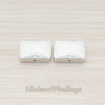 BD.025-02 // Hammered Square Metal Bead, 2 Pc