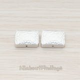 BD.025-02 // Hammered Square Metal Bead, 2 Pc