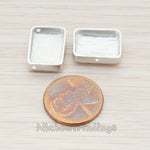 BD.025-02 // Hammered Square Metal Bead, 2 Pc