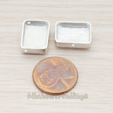 BD.025-02 // Hammered Square Metal Bead, 2 Pc