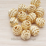 BD.026-02 // Large Rope Textured Metal Bead, 2 Pc