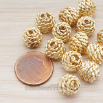 BD.026-02 // Large Rope Textured Metal Bead, 2 Pc