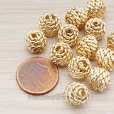 BD.026-02 // Large Rope Textured Metal Bead, 2 Pc