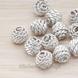 BD.026-02 // Large Rope Textured Metal Bead, 2 Pc