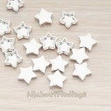 BD.029-02 // Hammered Flat Star Metal Bead, 2 Pc