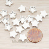 BD.029-02 // Hammered Flat Star Metal Bead, 2 Pc