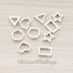 BD.030 // Rectangle or Heart or Star or Circle Metal Bead , 2 Pc