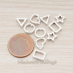 BD.030 // Rectangle or Heart or Star or Circle Metal Bead , 2 Pc