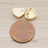 BD.031 // Cubic Setting Heart Metal Bead, 2 Pc