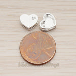 BD.031 // Cubic Setting Heart Metal Bead, 2 Pc