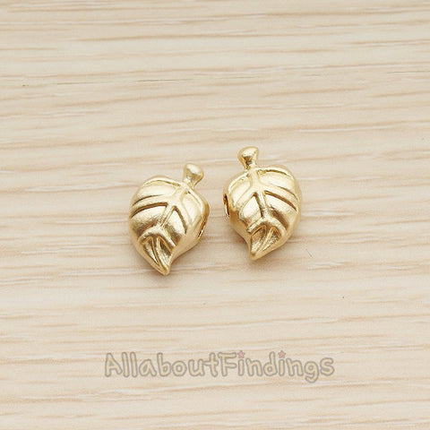 BD.035 // Mini Fallen Leaf Metal Bead, 2 Pc