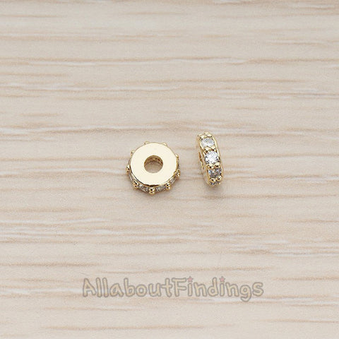 BD.037 // Cubic Setting Round Metal Spacer Metal Bead 5mm, 2 Pc