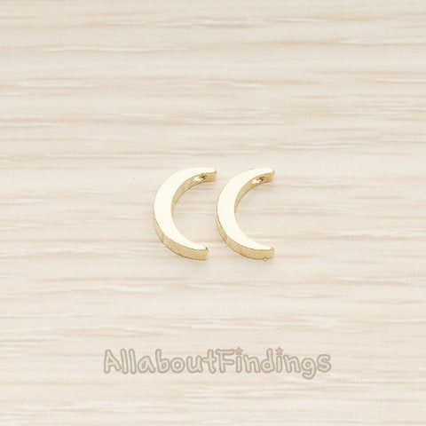 BD.039 // Crescent Moon Metal Bead Charm, 2 Pc