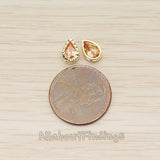 BD.043 // Teardrop Shaped Cubic with Textured Framed Metal Bead Charm, 1 Pc