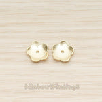 BD.045 // Hammered Five Petal Flower Metal Bead Cap, 4 Pc