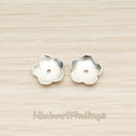 BD.045 // Hammered Five Petal Flower Metal Bead Cap, 4 Pc