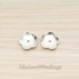 BD.045 // Hammered Five Petal Flower Metal Bead Cap, 4 Pc