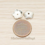 BD.045 // Hammered Five Petal Flower Metal Bead Cap, 4 Pc