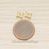 BD.046 // Dotted Mini Square Metal Bead Caps Spacer, 6 Pc